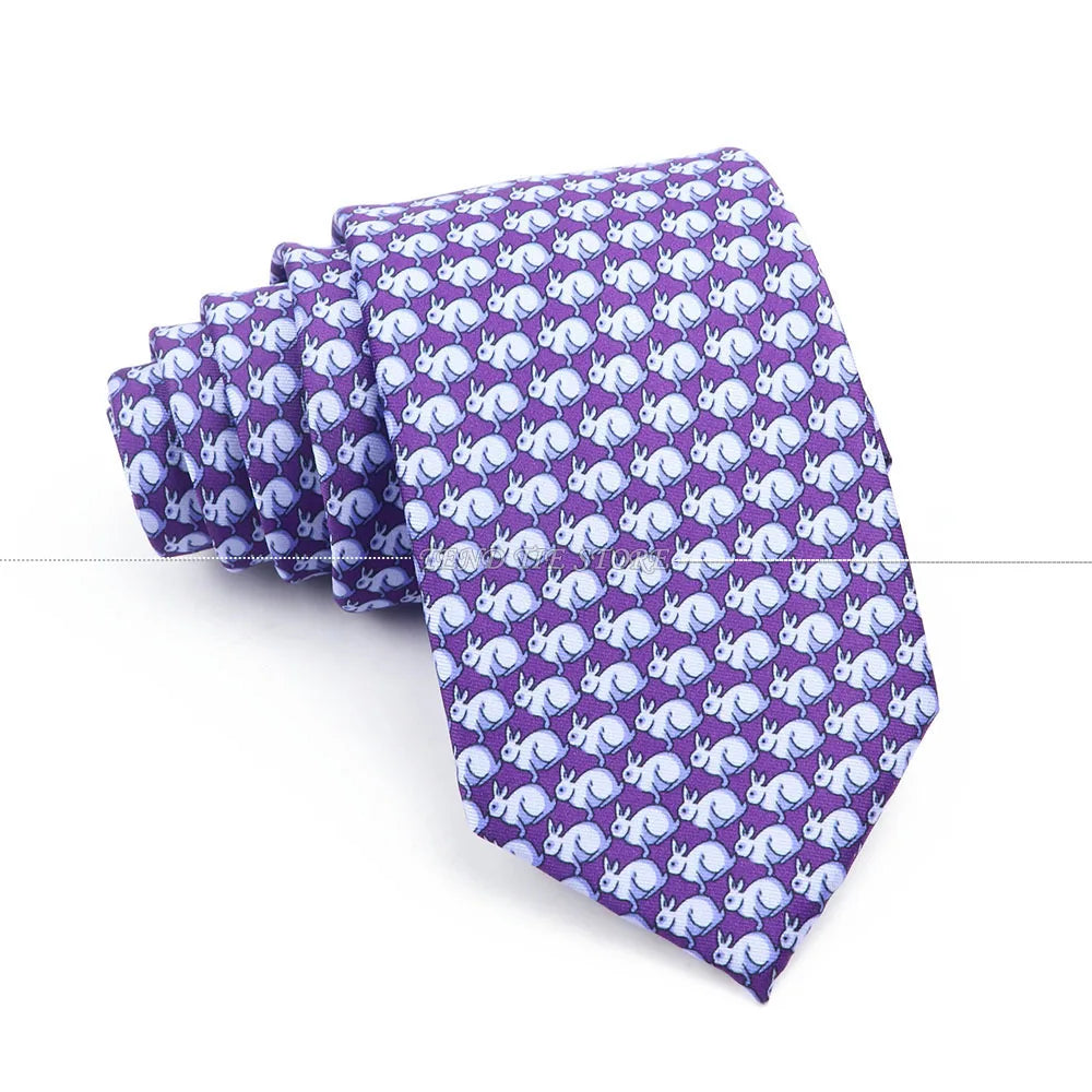 New 42 Colors Men Thin Silk Tie Soft Novelty Animal Fruit Skeleton Cravatas Casual Party Wedding Accessories Gift Free Shipping - Ellianto fashion Men's