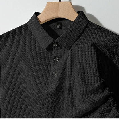 2025 Summer Men's New Polo Shirt Seamless Premium Luxury Business Casual Golf Slim Fit Blouse Collar T-shirt Men Clothing - Ellianto fashion Men's