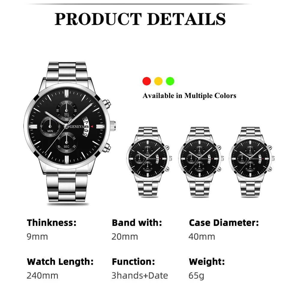 Fashion Men Watch Luxury Calendar Quartz Wrist Watch Business Watches Man Clock Male Bracelet Wristwatch - Ellianto fashion Men's