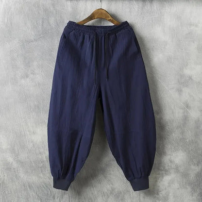 Autumn Men's Linen Casual Pants Loose-fit Trendy Bloomers - Ellianto fashion Men's