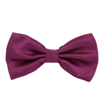 Solid Bowtie Mans Tie Solid Fashion Check Bowties Wedding Banquet Black Gold Red Green Pink Black White Classic Bow Ties For Men - Ellianto fashion Men's