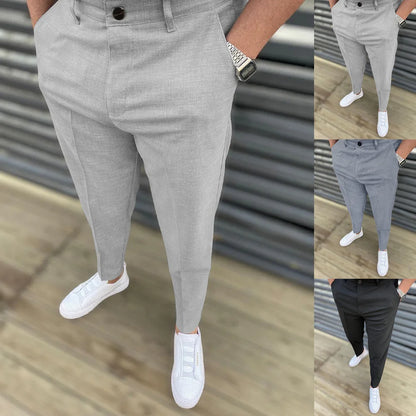 Men Casual Pants Formal Social Streetwear Pencil Trouser For Men's Business Office Workers Wedding Straight Suit Pants Hot Sale - Ellianto fashion Men's