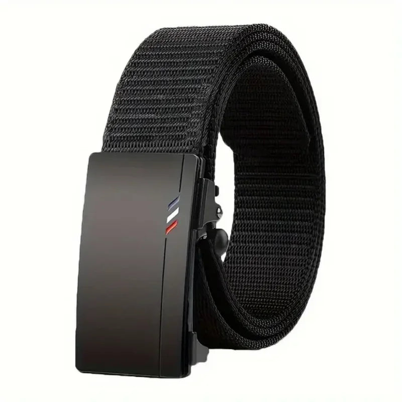 Men's Belt Outdoor Leisure Sports Belt Toothless Quick Release Automatic Buckle Quality Black Belt - Ellianto fashion Men's