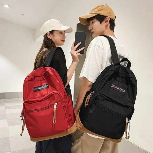 Vintage Woman Backpack Man Large Capacity Waterproof Nylon Travel Bag Preppy Schoolbag for Teenage Boy Girl College Student Bags - Ellianto fashion Men's