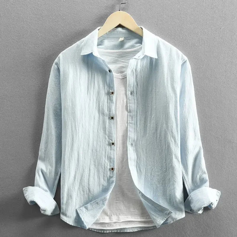 Summer Cotton-Linen Long-Sleeve Shirt – Lightweight Breathability and Effortless Sophistication for the Modern Man