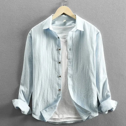 Summer Cotton-Linen Long-Sleeve Shirt – Lightweight Breathability and Effortless Sophistication for the Modern Man
