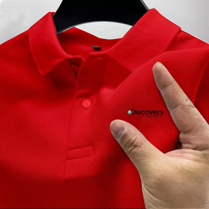 2025 men's comfortable polo shirt, luxurious, atmospheric, breathable, casual and fashionable, with a lapel design for summer - Ellianto fashion Men's