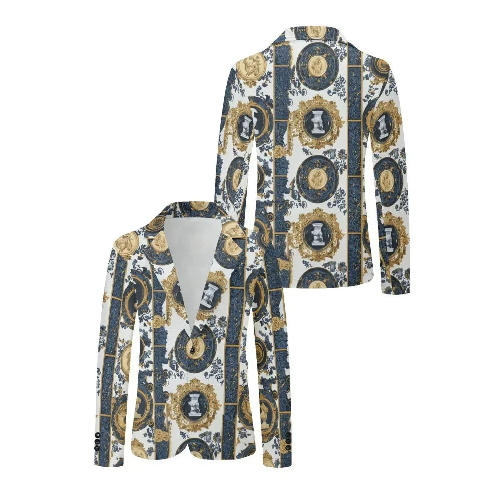 Exotic Style Slim Fit Blazers Men's Elegent Wedding Suit One Buttons Handsome Blazer Masculino Casual Coat Lightweight Jacket - Ellianto fashion Men's