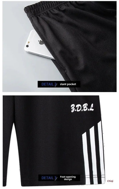 2025 Summer New Men's Round Neck Short Sleeve Casual Loose-fit Quick Dry Breathable Sports Suit - Ellianto fashion Men's