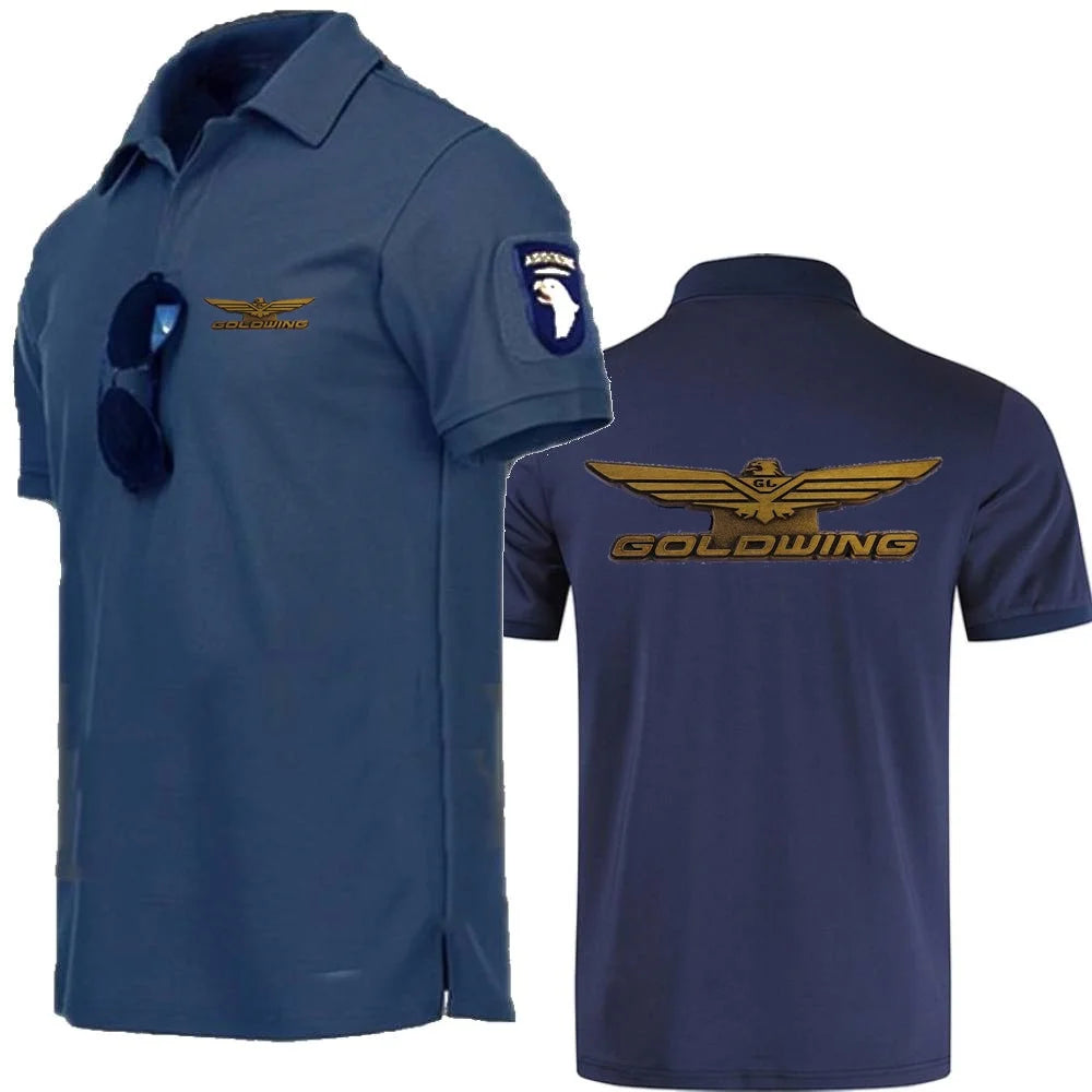 Men Polo Short Sleeve POLOS Sports Fitness Shirts T-Shirt Mesh Tshirt Goldwing GL1800 Japan Motocycles Lapel Tops Tee POLOS - Ellianto fashion Men's