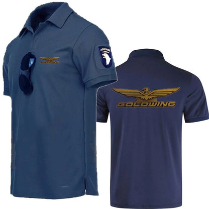 Men Polo Short Sleeve POLOS Sports Fitness Shirts T-Shirt Mesh Tshirt Goldwing GL1800 Japan Motocycles Lapel Tops Tee POLOS - Ellianto fashion Men's