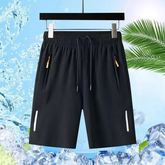 Summer Men Shorts Ice Silk Running Gym Sport Shorts Quick Dry Breathable Beach Short Pant Fitness Jogging Cool Casual Sportswear 2025 - Ellianto fashion Men's