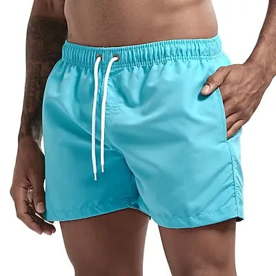 Men's Swim Shorts Swim Trunks Quick Dry Board Shorts Bathing Suit Breathable Drawstring With Pockets for Surfing Beach Summer - Ellianto fashion Men's
