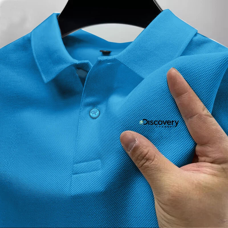 2025 men's comfortable polo shirt, luxurious, atmospheric, breathable, casual and fashionable, with a lapel design for summer - Ellianto fashion Men's