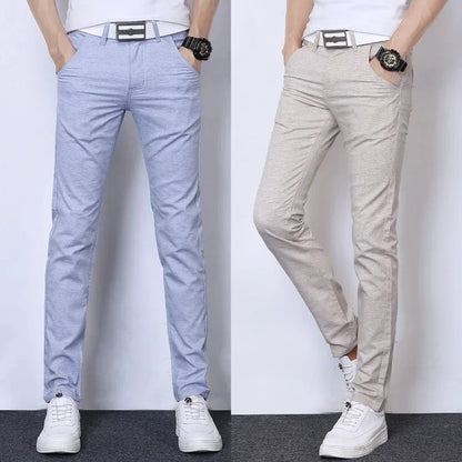 Summer Thin Men's Casual Pants Straight-Leg Loose-Fit Linen Trousers Youth Men's Pants Direct From Manufacturer Wholesale - Ellianto fashion Men's