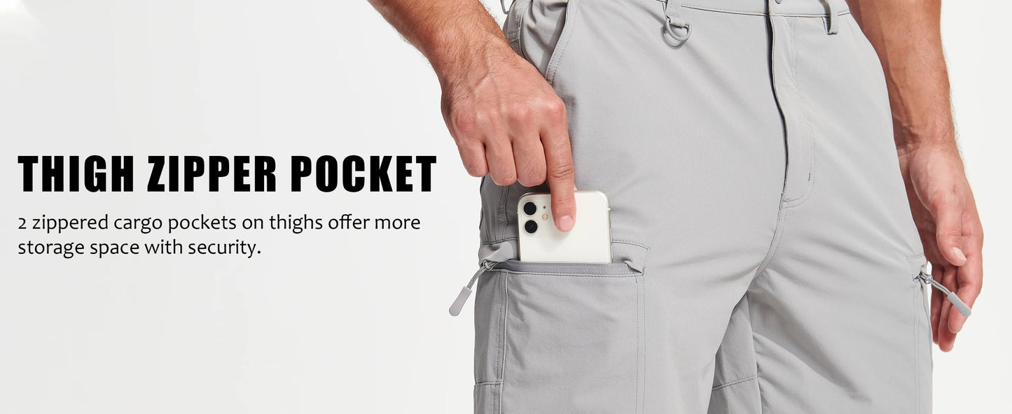 TACVASEN Summer Moisture Wicking Casual Shorts Mens Cargo Work Shorts Running Jogging Sports Bottoms Nylon Rip-Stop Short Pants - Ellianto fashion Men's