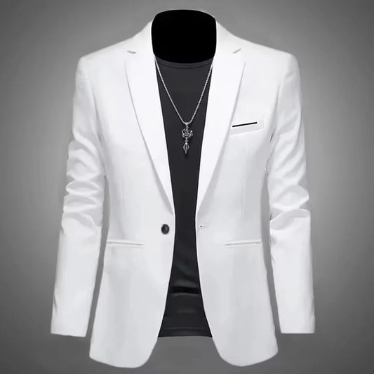 Men's Trendy Leisure Boutique Suit Jacket Autumn Casual Business Slim Fit Non-ironing Single Button Suit Solid Formal Blouse - Ellianto fashion Men's