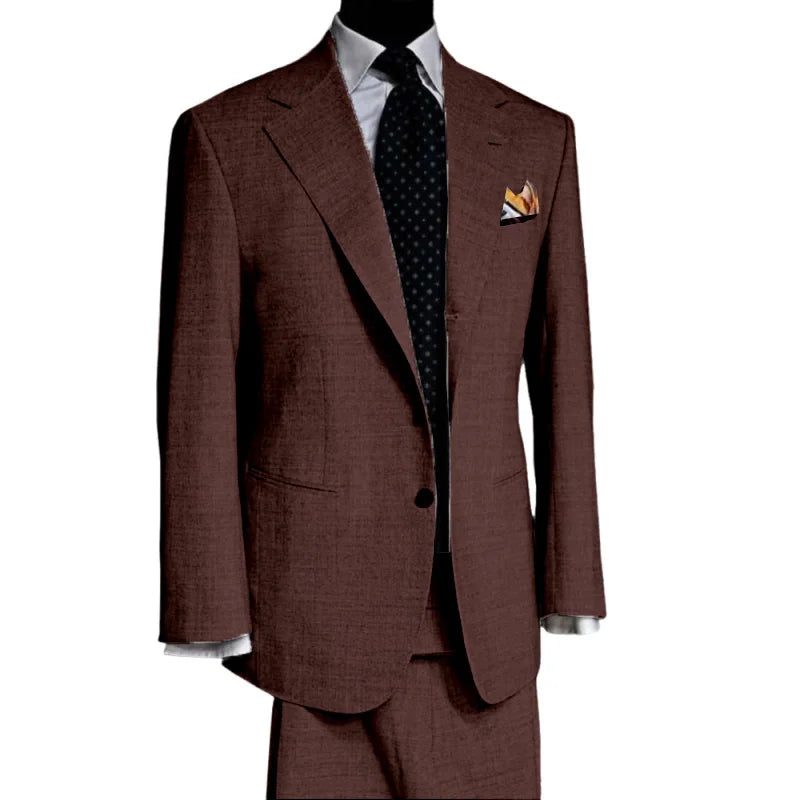 British Style light colour Men Suit 2 Piece Jacket Pants Summer Linen Comfortable Suit Jacket Banquet Wedding Dress Tailor made - Ellianto fashion Men's