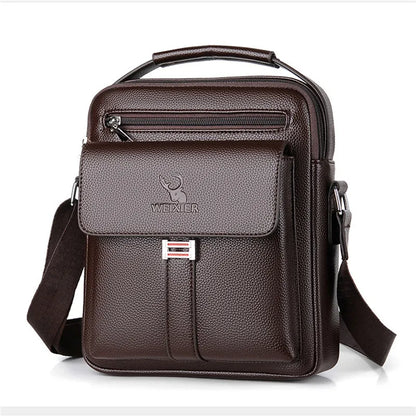 Men's Genuine Leather Crossbody Shoulder Bags High quality Tote Fashion Business Man Messenger Bag Leather Bags fanny pack - Ellianto fashion Men's