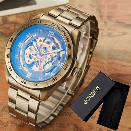 Wrist Watch For Men Waterproof Automatic Mechanical Watch Men's watch Retro montre homme with Genuine Leather relogio masculino - Ellianto fashion Men's