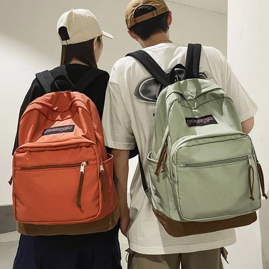 Vintage Woman Backpack Man Large Capacity Waterproof Nylon Travel Bag Preppy Schoolbag for Teenage Boy Girl College Student Bags - Ellianto fashion Men's