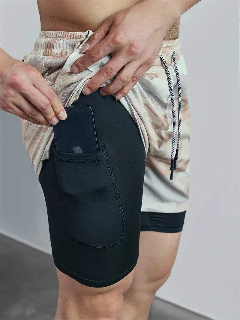 Men's Multi Pocket Shorts Fitness Shorts Casual Beach Sports Lined Skinny Shorts Everyday Style Mesh Camouflage Running Shorts - Ellianto fashion Men's