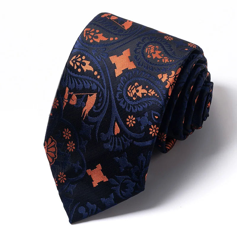 High-quality Wedding Ties For Men Fashion New Style Blue Strip Print Neckties Daily Office Apparel Accessories Gift For Man - Ellianto fashion Men's