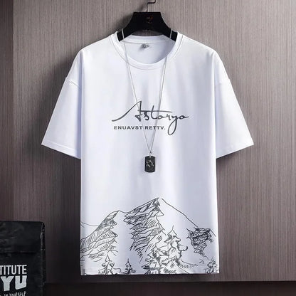 Men’s Ice Silk Gradient Set – Lightweight Short-Sleeve Tee & Casual Shorts for Summer Comfort and Sporty Style