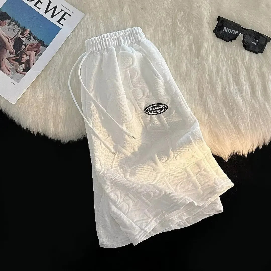 Summer Casual Sportswear Men's Short Sleeve T-Shirt And Shorts Set Loose Fit Trendy Brand Five-Quarter Length Comfortable - Ellianto fashion Men's