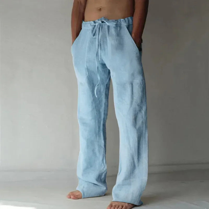 Men's Cotton Linen Casual Pants Male Shorts Pants Breathable Trousers Fitness Streetwear for Men Clothing Jogging Autumn Summer - Ellianto fashion Men's