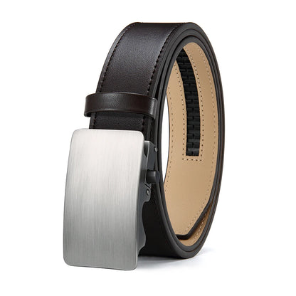 Men's Premium Leather Smooth Ratchet Business Belt Men's Dress and Casual Daily Adjustable Buckle, Tailor-made - Ellianto fashion Men's