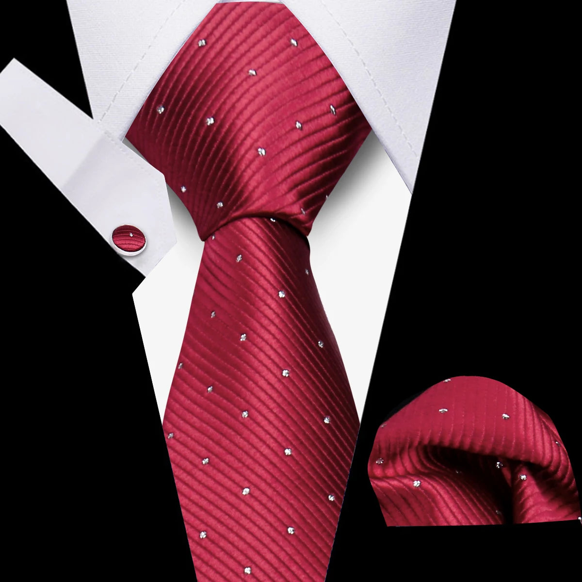 Tie Men Business Necktie Set Classic Plaid Cufflinks Handkerchief For Suit Wedding High Quality 3pcs Ties Sets Formal Gravata - Ellianto fashion Men's