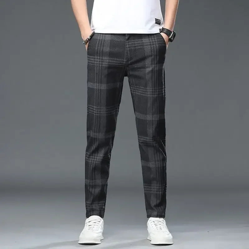 Work Social Tailoring Man Suits Pants Gray Business Trousers for Men Office Summer 2025 New in Chinese Homme Formal High Quality - Ellianto fashion Men's