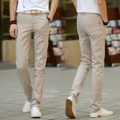 Summer Thin Men's Casual Pants Straight-Leg Loose-Fit Linen Trousers Youth Men's Pants Direct From Manufacturer Wholesale - Ellianto fashion Men's