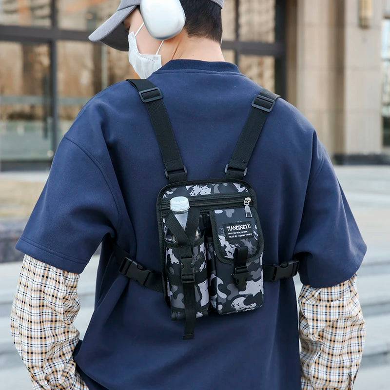 Unisex Tactical Chest Rig Bag Hip Hop Streetwear Bag Functional Chest Pack Adjustable prethoracic Bag man outdoors Vest backpack - Ellianto fashion Men's