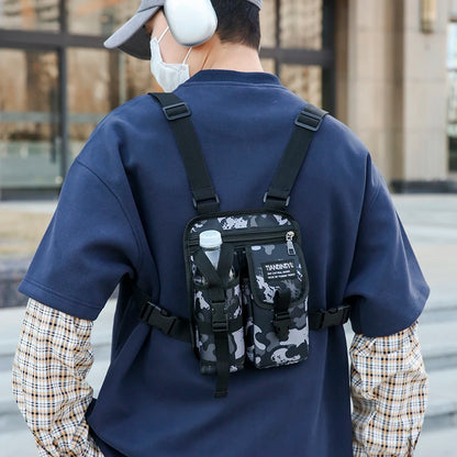 Unisex Tactical Chest Rig Bag Hip Hop Streetwear Bag Functional Chest Pack Adjustable prethoracic Bag man outdoors Vest backpack - Ellianto fashion Men's