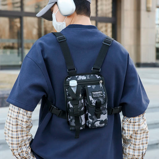 Unisex Tactical Chest Rig Bag Hip Hop Streetwear Bag Functional Chest Pack Adjustable prethoracic Bag man outdoors Vest backpack - Ellianto fashion Men's