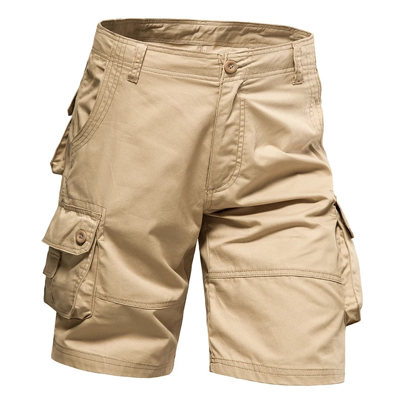 Men's Shorts Loose Large Size Multi-Pocket Overalls Summer Cotton Comfortable Nickel Pants Outdoor Casual Sports Beach Pants - Ellianto fashion Men's