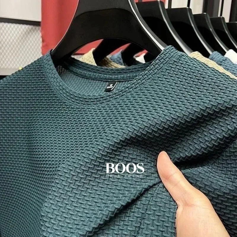 Embroidered High-quality New Men's Short Sleeved T-shirt, Cool and Breathable POLO Shirt, Business Casual, Sweat Absorbing - Ellianto fashion Men's
