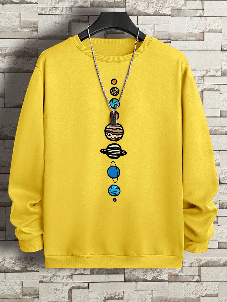 Planets In The Solar System Men Women Hoody Cartoon Crewneck Clothes Casual Comfortable Sweatshirts Warm Pullover Sweatshirt