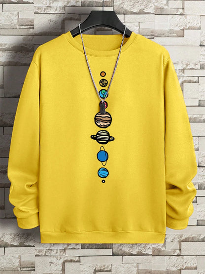 Planets In The Solar System Men Women Hoody Cartoon Crewneck Clothes Casual Comfortable Sweatshirts Warm Pullover Sweatshirt