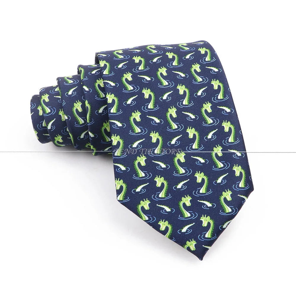 New 42 Colors Men Thin Silk Tie Soft Novelty Animal Fruit Skeleton Cravatas Casual Party Wedding Accessories Gift Free Shipping - Ellianto fashion Men's