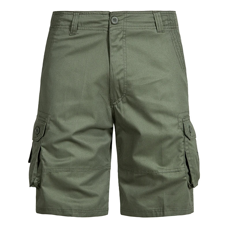 Men's Shorts Loose Large Size Multi-Pocket Overalls Summer Cotton Comfortable Nickel Pants Outdoor Casual Sports Beach Pants - Ellianto fashion Men's