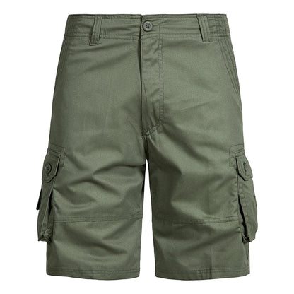 Men's Shorts Loose Large Size Multi-Pocket Overalls Summer Cotton Comfortable Nickel Pants Outdoor Casual Sports Beach Pants - Ellianto fashion Men's