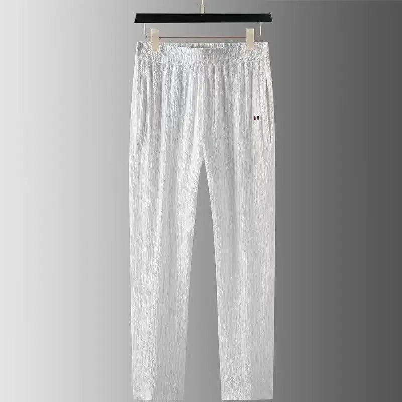 Summer Men's Casual Thin Collar Two-Piece Suit Full Set Fashionable Lightweight Breathable Comfortable Male Clothing Ensemble - Ellianto fashion Men's