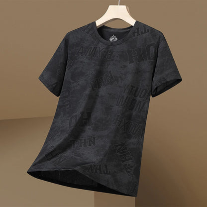 Ice-sensing Cooling Elastic Ice Silk Short-sleeved Daily Casual Versatile Sports Quick-drying T-shirt for Men - Ellianto fashion Men's