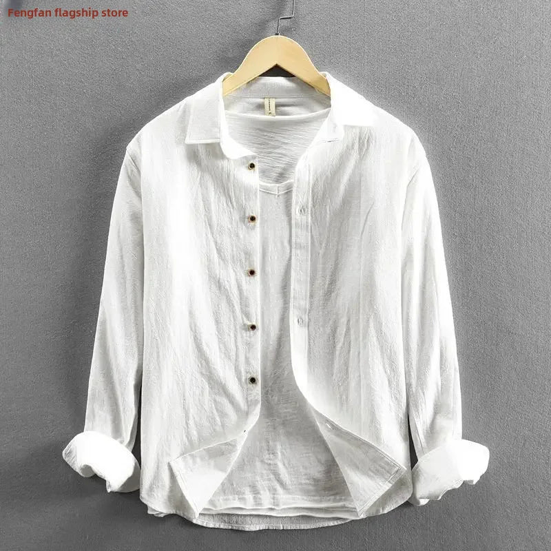 Summer Cotton-Linen Long-Sleeve Shirt – Lightweight Breathability and Effortless Sophistication for the Modern Man