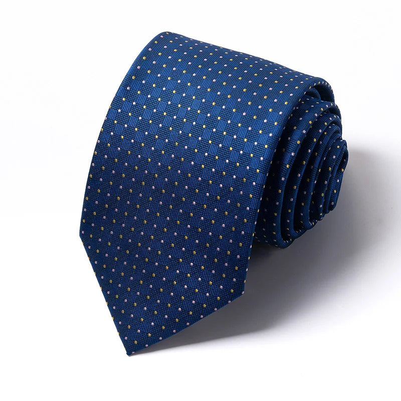 High-quality Wedding Ties For Men Fashion New Style Blue Strip Print Neckties Daily Office Apparel Accessories Gift For Man - Ellianto fashion Men's