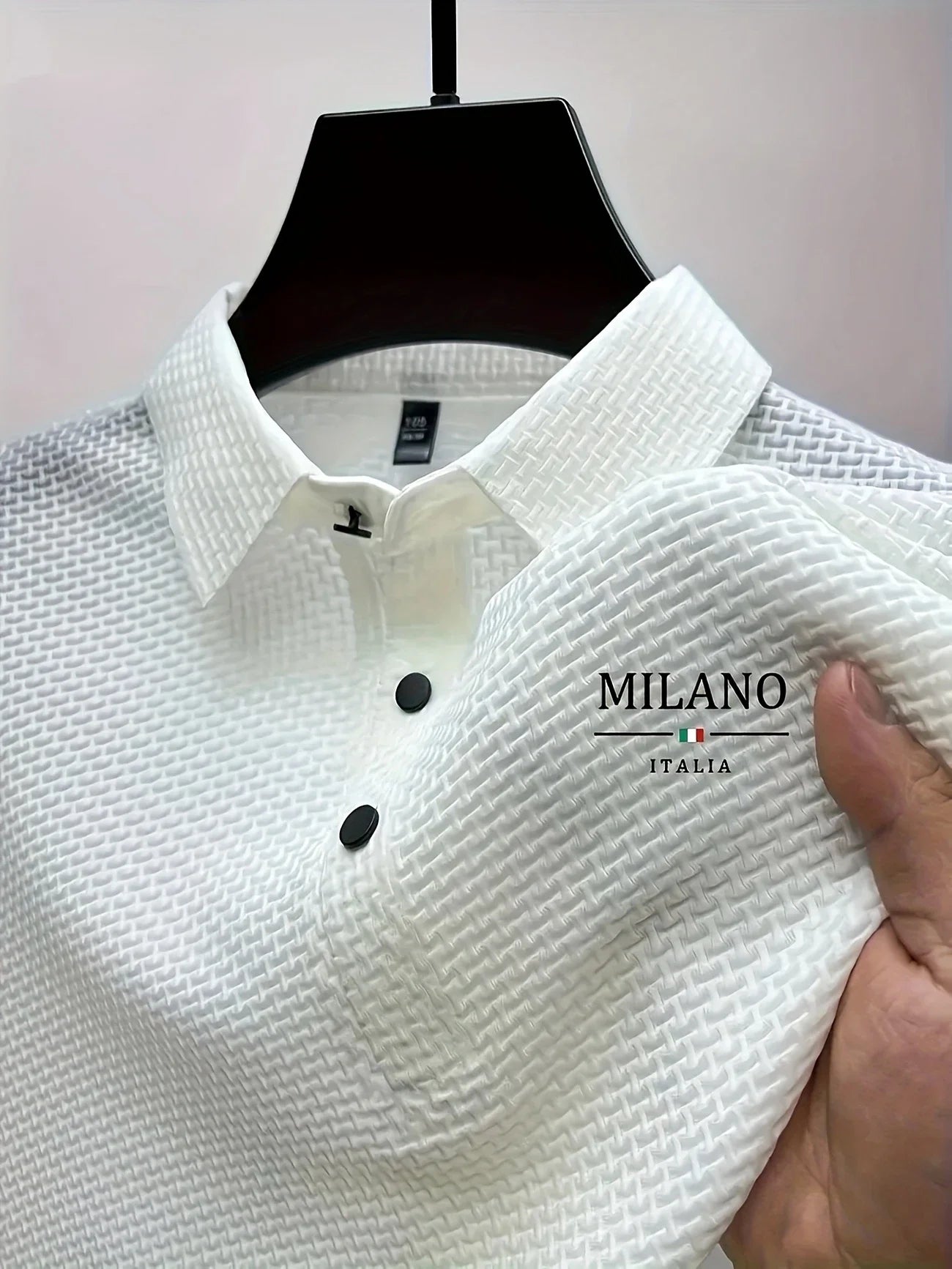 Men's Polo shirt, summer thin lapel short-sleeved, fashionable printed S314MILANO youth casual versatile top - Ellianto fashion Men's