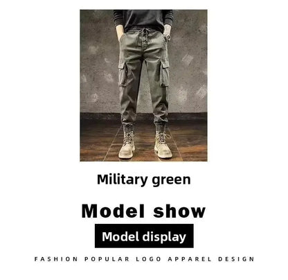 American Style Elastic Casual Pants Men's Trendy Handsome Loose Fit Comfortable Breathable Fashionable Straight Leg Trousers - Ellianto fashion Men's